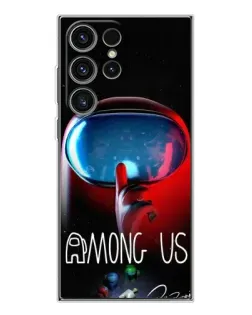 Чехол для Samsung Galaxy S25 Ultra с картинкой «Красный импостер — макро»
