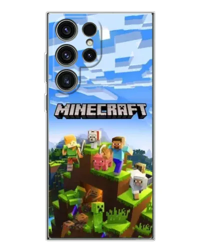 Чехол для Samsung Galaxy S25 Ultra с картинкой «Minecraft классический мир»