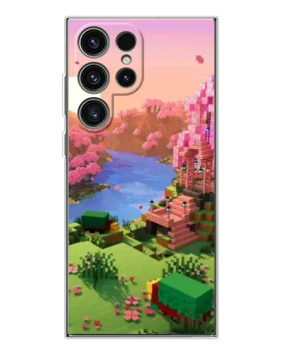 Чехол для Samsung Galaxy S25 Ultra с картинкой «Розовое дерево Minecraft»