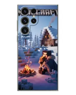 Чехол для Samsung Galaxy S25 Ultra с картинкой «Зимний Minecraft»