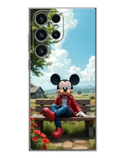 Чехол для Samsung Galaxy S25 Ultra с картинкой «Микки на скамейке»
