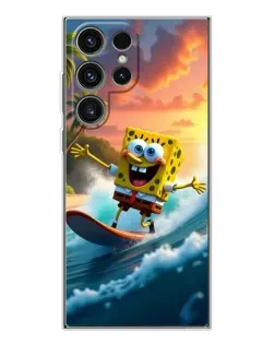 Чехол для Samsung Galaxy S25 Ultra с картинкой «Губка Боб серфингист»