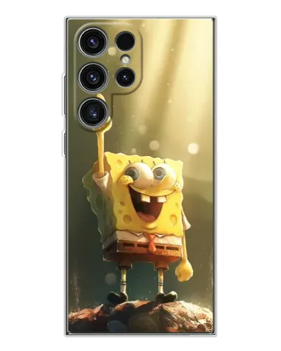 Чехол для Samsung Galaxy S25 Ultra с картинкой «Сияющий Спанч Боб»