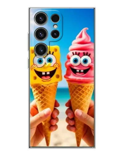 Чехол для Samsung Galaxy S25 Ultra с картинкой «Спанч Боб мороженое»
