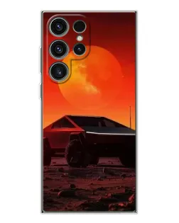 Чехол для Samsung Galaxy S25 Ultra с картинкой «Cybertruck на Марсе»