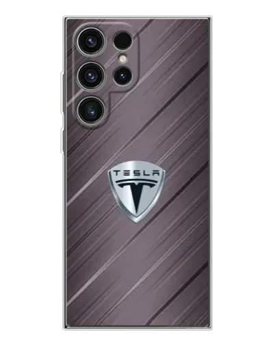 Чехол для Samsung Galaxy S25 Ultra с картинкой «Металлическая текстура Tesla»