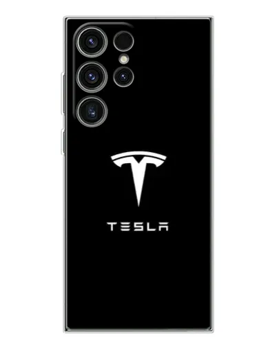 Чехол для Samsung Galaxy S25 Ultra с картинкой «Tesla White Logo»