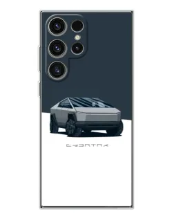 Чехол для Samsung Galaxy S25 Ultra с картинкой «Серебристый Cybertruck Tesla»