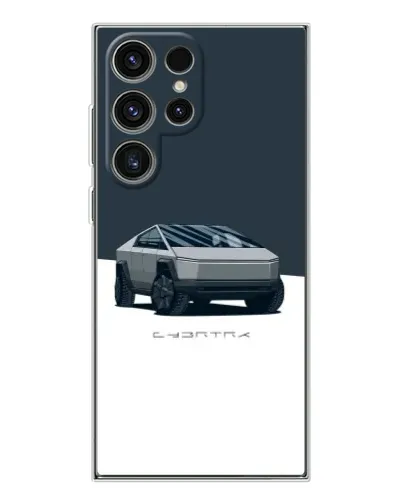 Чехол для Samsung Galaxy S25 Ultra с картинкой «Серебристый Cybertruck Tesla»