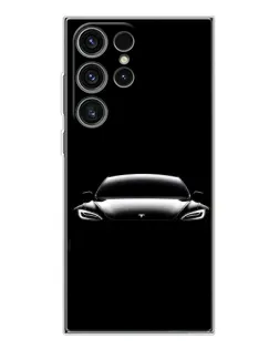 Чехол для Samsung Galaxy S25 Ultra с картинкой «Фары Tesla Night»