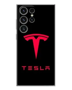 Чехол для Samsung Galaxy S25 Ultra с картинкой «Tesla Red Logo»