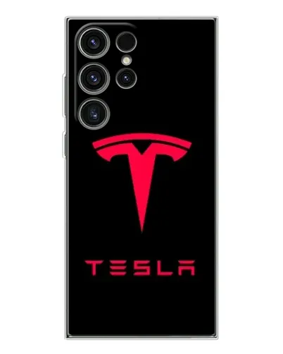 Чехол для Samsung Galaxy S25 Ultra с картинкой «Tesla Red Logo»