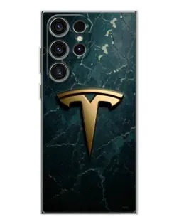 Чехол для Samsung Galaxy S25 Ultra с картинкой «Мраморная Tesla Gold»