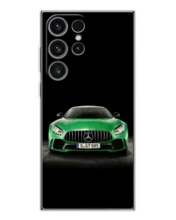 Чехол для Samsung Galaxy S25 Ultra с картинкой «Mercedes — неоновый лого»