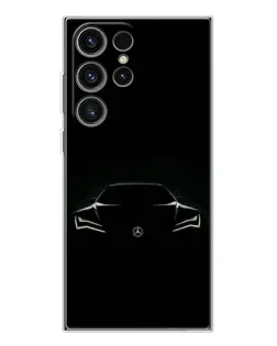 Чохол для Samsung Galaxy S25 Ultra з картинкою «Mercedes — силует авто» Чохол для Samsung Galaxy S25 Ultra з картинкою «Mercedes — силует авто»