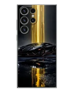 Чехол для Samsung Galaxy S25 Ultra с картинкой «Ночной Lamborghini драйв»