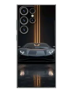 Чехол для Samsung Galaxy S25 Ultra с картинкой «Lamborghini золотые линии»