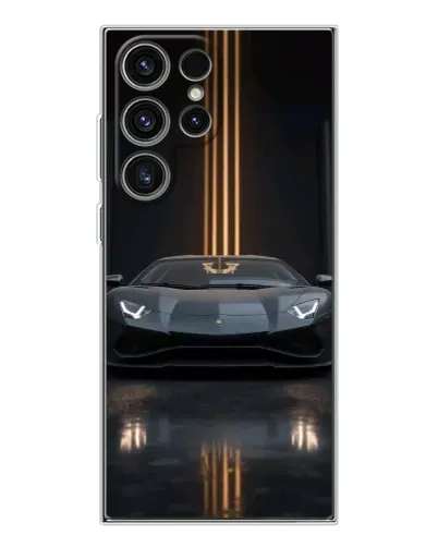 Чехол для Samsung Galaxy S25 Ultra с картинкой «Lamborghini золотые линии»