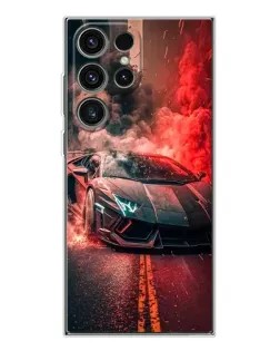 Чехол для Samsung Galaxy S25 Ultra с картинкой «Lamborghini красный дым»