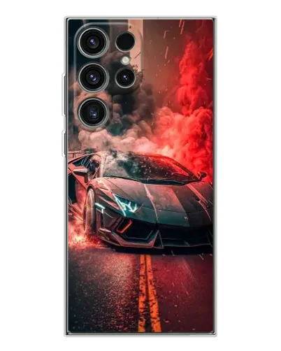 Чехол для Samsung Galaxy S25 Ultra с картинкой «Lamborghini красный дым»