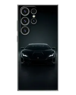 Чехол для Samsung Galaxy S25 Ultra с картинкой «Черный Lamborghini Aventador»