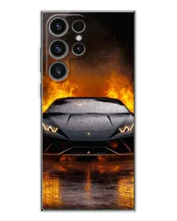 Чехол для Samsung Galaxy S25 Ultra с картинкой «Lamborghini в огне»