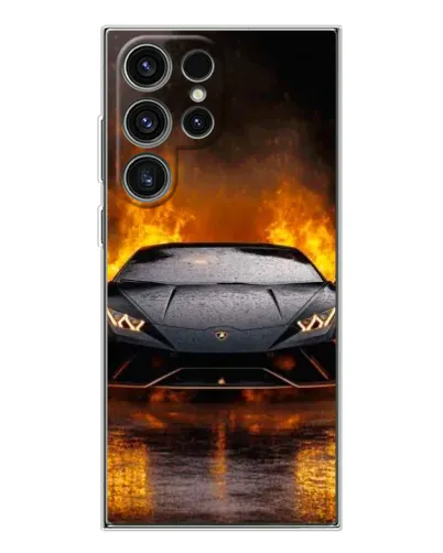 Чехол для Samsung Galaxy S25 Ultra с картинкой «Lamborghini в огне»