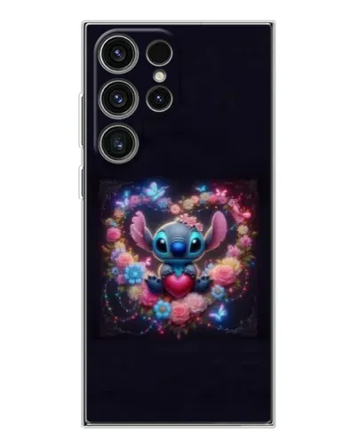Чехол для Samsung Galaxy S25 Ultra с картинкой «Stitch в цветах»
