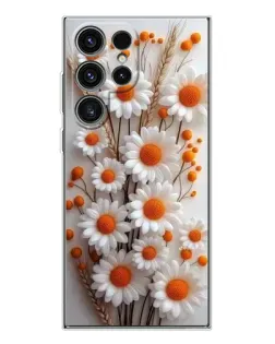 Чехол для Samsung Galaxy S25 Ultra с картинкой «Белые сухоцветы»