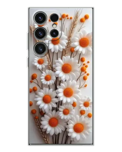 Чехол для Samsung Galaxy S25 Ultra с картинкой «Белые сухоцветы»