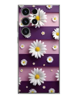 Чехол для Samsung Galaxy S25 Ultra с картинкой «Ромашки на фиолетовом»