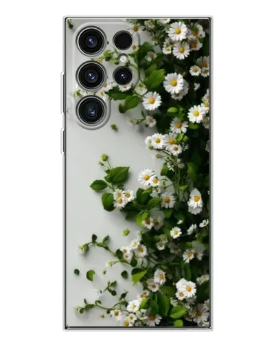 Чехол для Samsung Galaxy S25 Ultra с картинкой «Ветка мелких белых цветов»