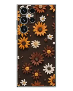 Чехол для Samsung Galaxy S25 Ultra с картинкой «Узор из маленьких подсолнухов»