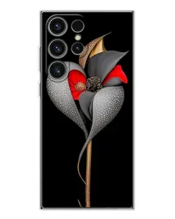 Чехол для Samsung Galaxy S25 Ultra с картинкой «Серебряный фантазийный цветок»