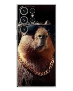 Чехол для Samsung Galaxy S25 Ultra с картинкой «Капибара золотая цепь»
