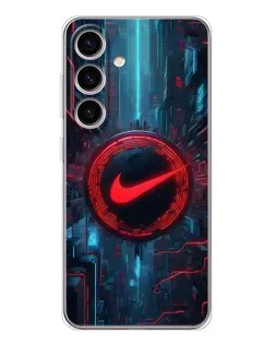 Чехол для Samsung Galaxy S25 с картинкой «Техногенный стиль Nike»