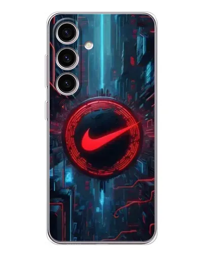 Чехол для Samsung Galaxy S25 с картинкой «Техногенный стиль Nike»