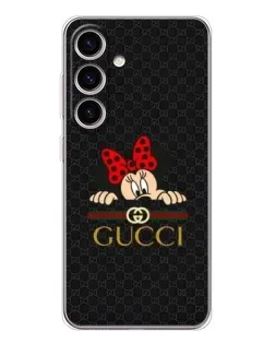 Чехол для Samsung Galaxy S25 с картинкой «Минни Маус Gucci — черный»