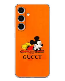 Чехол для Samsung Galaxy S25 с картинкой «Микки Маус Gucci — оранж»