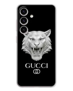 Чехол для Samsung Galaxy S25 с картинкой «Gucci — серебряный лев»
