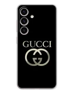 Чехол для Samsung Galaxy S25 с картинкой «Gucci — золото на черном»