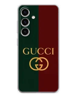 Чехол для Samsung Galaxy S25 с картинкой «Gucci — темно-зеленый градиент»