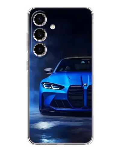 Чехол для Samsung Galaxy S25 с картинкой «Голубая BMW M4»