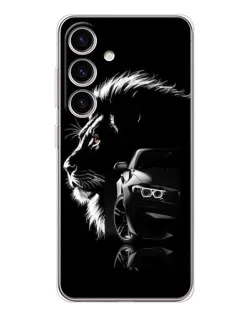 Чехол для Samsung Galaxy S25 с картинкой «BMW и лев»