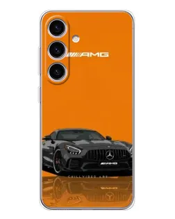 Чехол для Samsung Galaxy S25 с картинкой «Оранжевый Mercedes AMG»