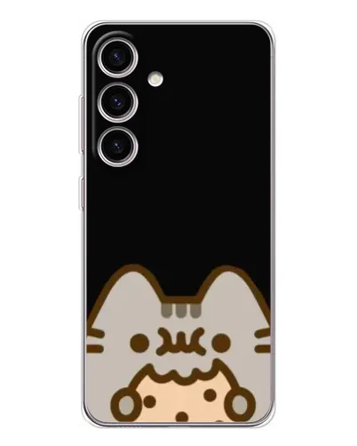 Чехол для Samsung Galaxy S25 с картинкой «Пушин на черном»