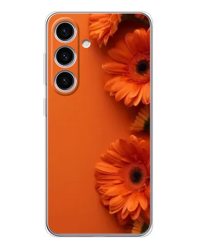 Чехол для Samsung Galaxy S25 с картинкой «Оранжевые герберы»