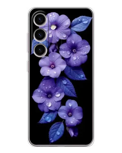 Чехол для Samsung Galaxy S25 с картинкой «Фиолетовые цветы с росою»