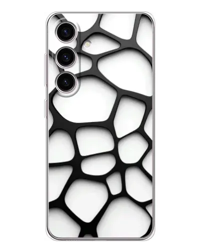 Чехол для Samsung Galaxy S25 с картинкой «Белая объемная сетка» Чехол для Samsung Galaxy S25 с картинкой «Белая объемная сетка»