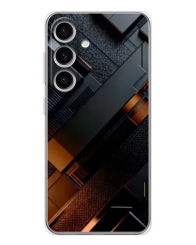Чехол для Samsung Galaxy S25 с картинкой «Черные геометрические блоки» Чехол для Samsung Galaxy S25 с картинкой «Черные геометрические блоки»